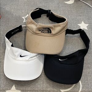The North Face Tan Visor and Nike White & Black Visors